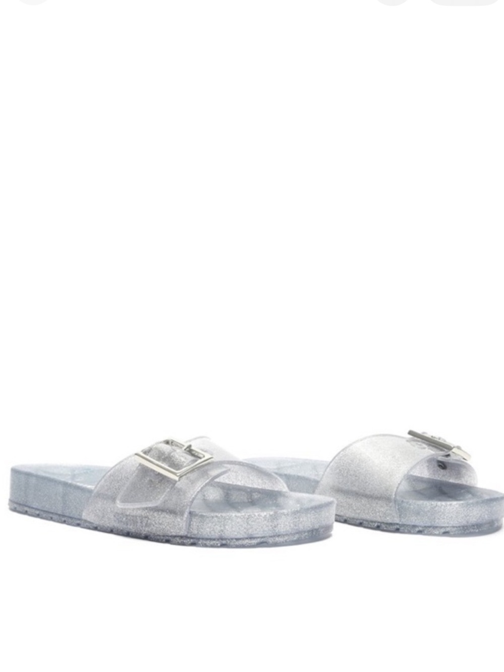 Schutz Tania Glitter Buckle Slide Sandal Size 7